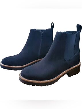 Women's Black Suede Kensie Kayla Booties with Lug Sole